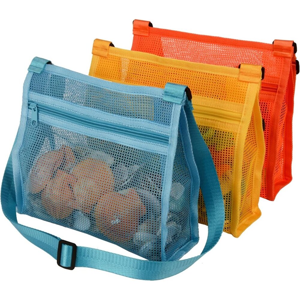 Beach Shell Bags for Holding Beach Shell, Beach Mesh Bag,Shell Collecting Bags